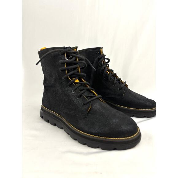 Skechers Black Suede Leather Lace Up Boots 7.5 Women's Ankle On the Go - Picture 9 of 14